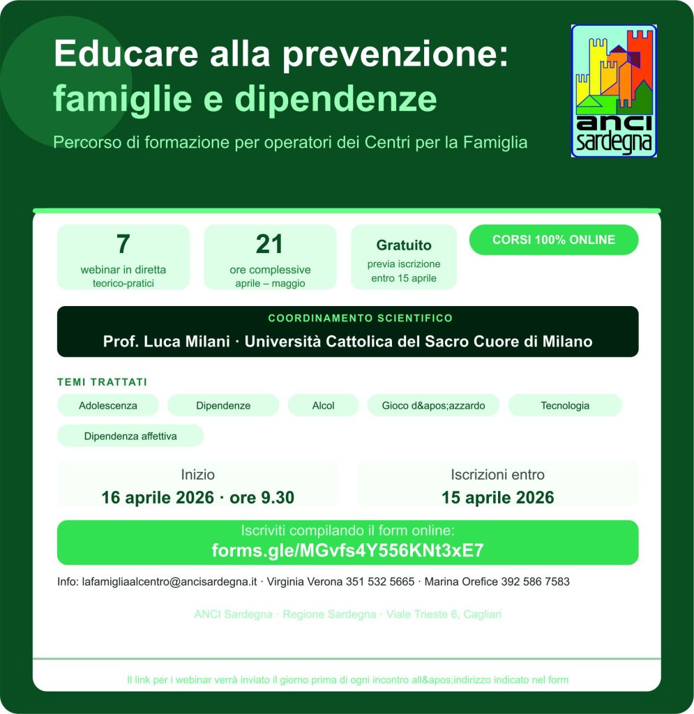 EDUCARE ALLA PREVENZIONE: FAMIGLIE E DIPENDENZE